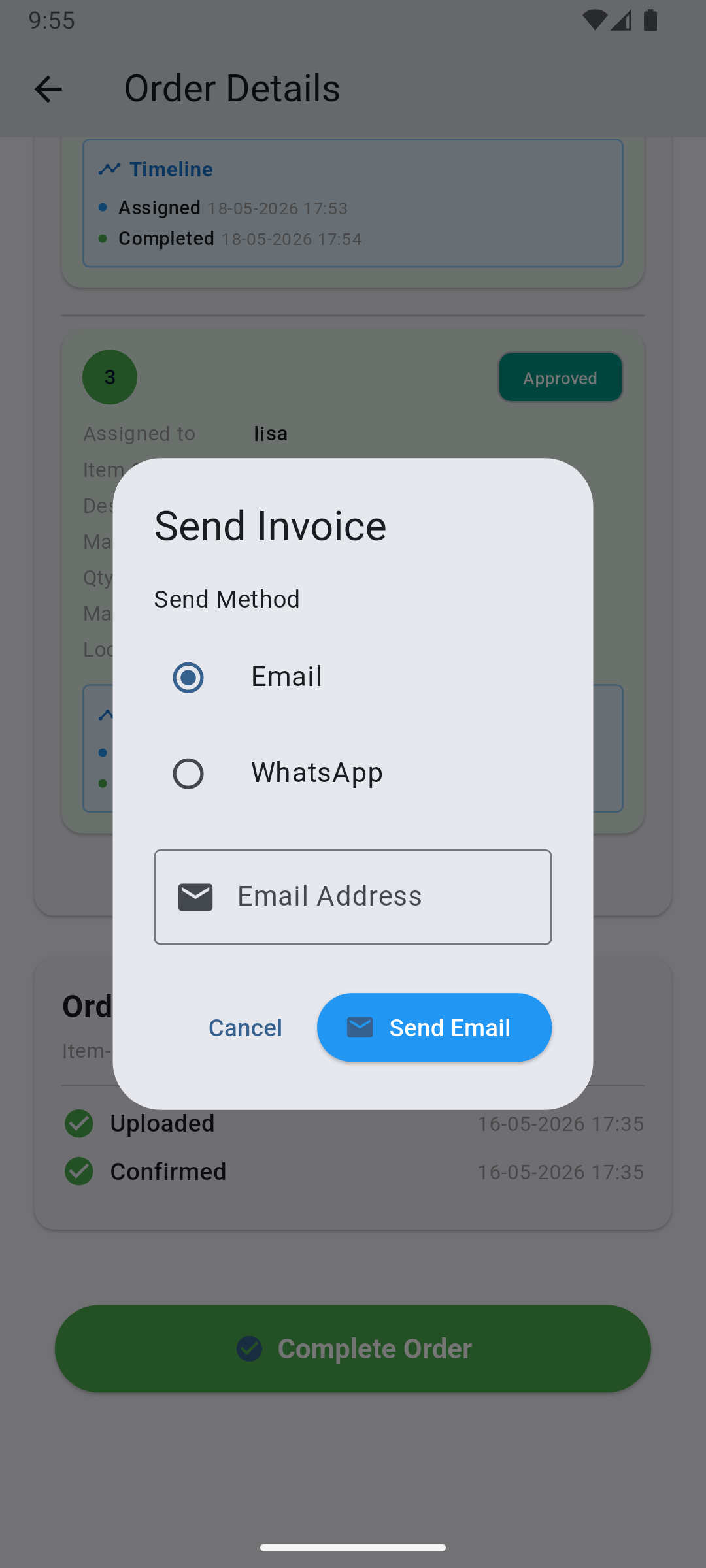 One-Tap Email Notify